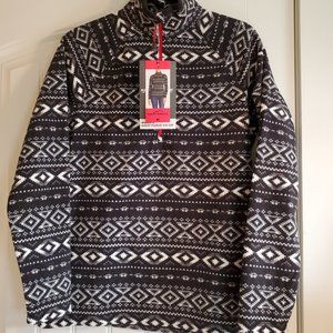 NWT Eddie Bauer Patterned Fleece 1/4-Zip Pullover